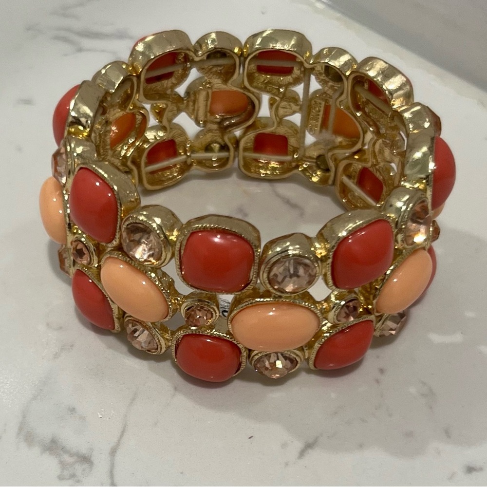 H&M Gold and Coral Bracelet